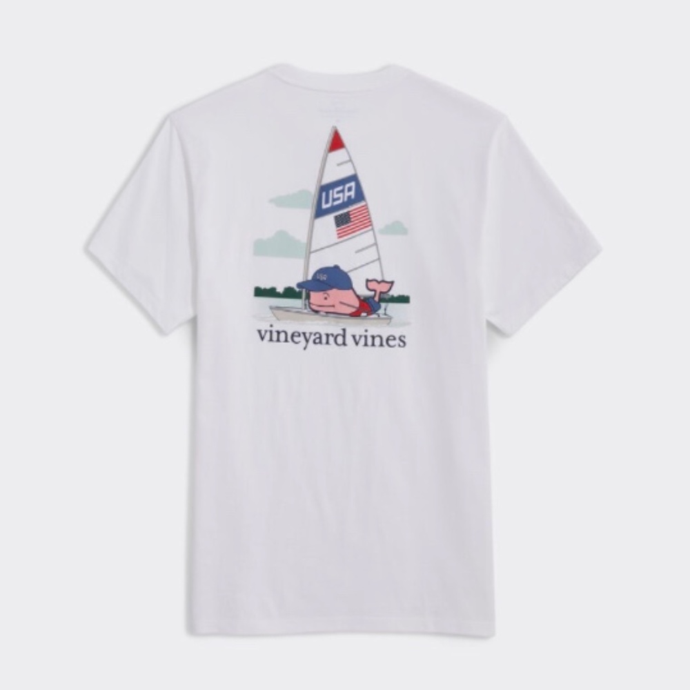 Vineyard Vines Sail Racing Whale Short-Sleeve Pocket Tee: NWT Size Small USA